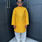 Boys Festive Yellow Bandhani Print Salwar Kameez | Sibling Collection