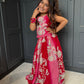 Magenta & Red Lengha Set