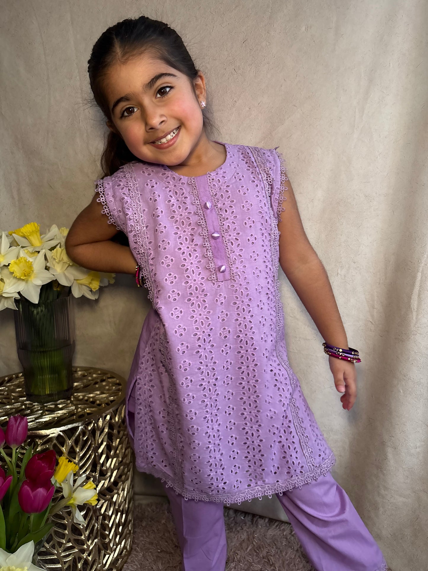 Lilac Chikankari Co-Ord