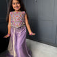 Lilac Floral & Pearl Palazzo Suit