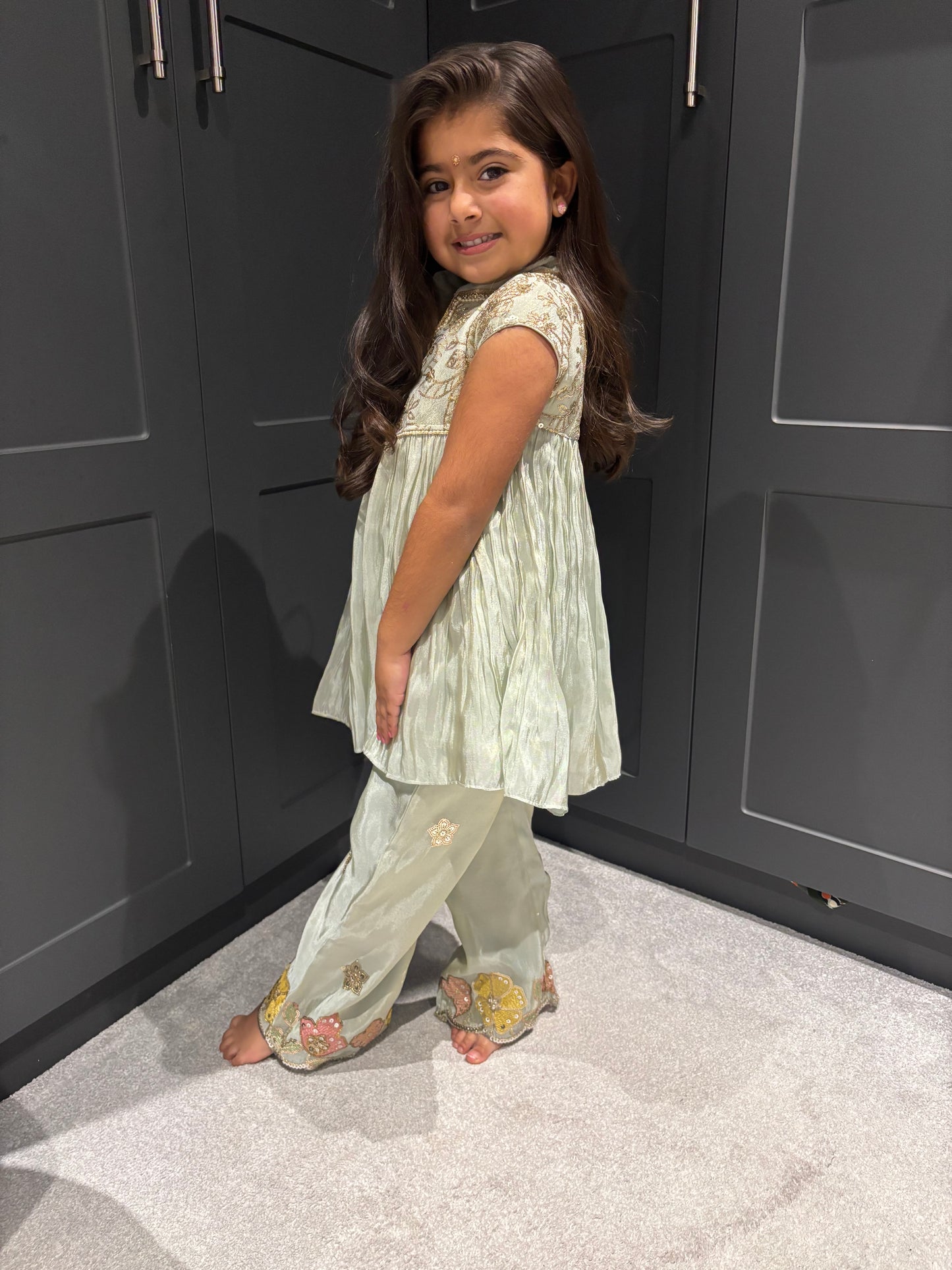 Mint Green Partywear Trouser Suit