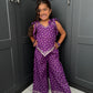 Girls Festive Purple Bandhani Print Palazzo Suit | Sibling Collection