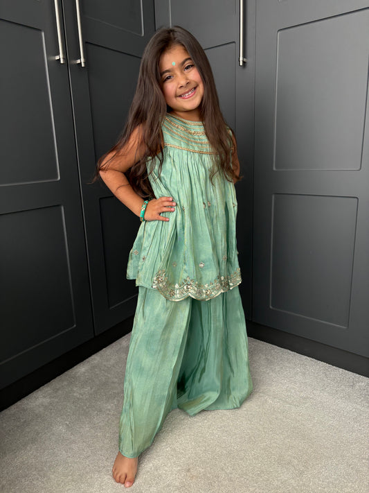 Mint Green Palazzo Suit