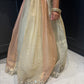Peach & Champagne Gold Mirror Work Length