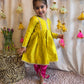 Yellow/Magenta Dhoti Suit