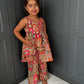 Red & Gold Partywear Trouser Suit