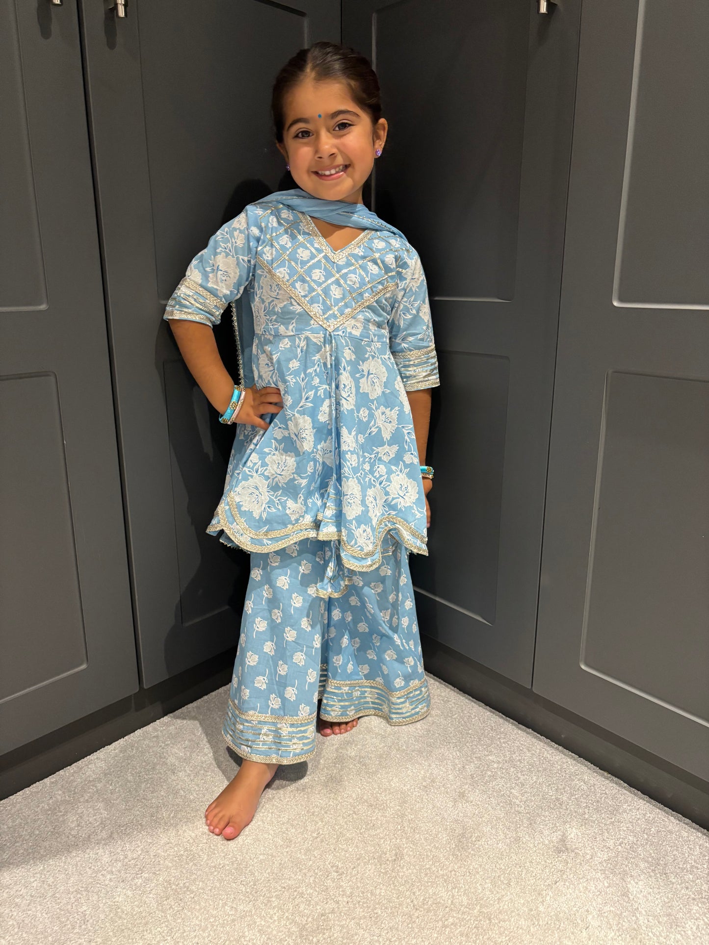 Sky Blue Sharara Suit