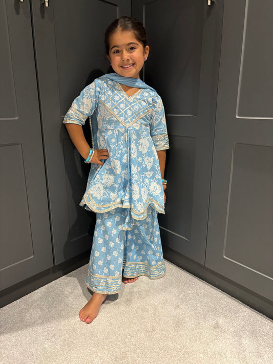 Sky Blue Sharara Suit
