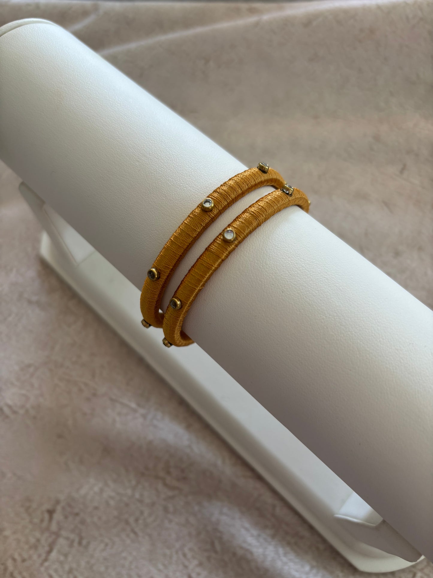 Slim Embellished Bangle (Gold)