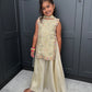 The Golden Muse | Girls Gold Floral Embroidered Palazzo Suit