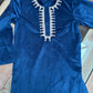 Boys Royal Blue Velvet Kurta Pyjama