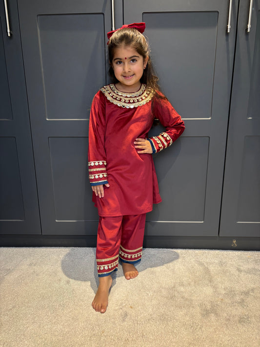 Red Velvet Salwar Suit