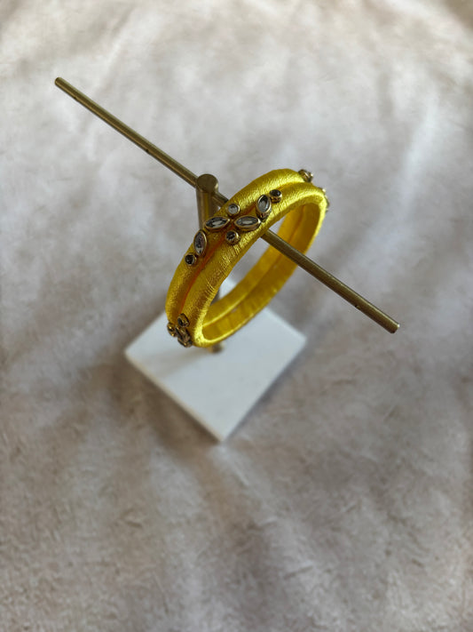 Slim Embellished Bangle (Yellow)