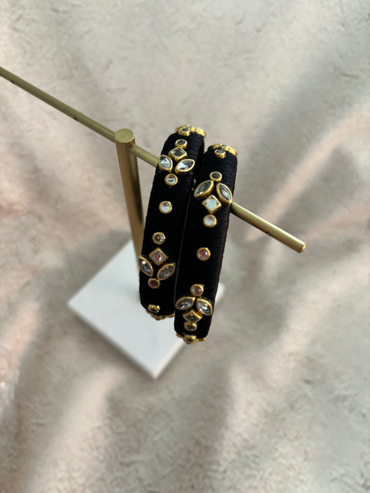 Black Embellished Bangles