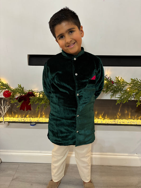 Boys Velvet Kurta Pyjama