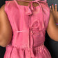 Pink Floral & Pearl Palazzo Suit