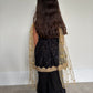 Black & Gold Frock Palazzo Suit