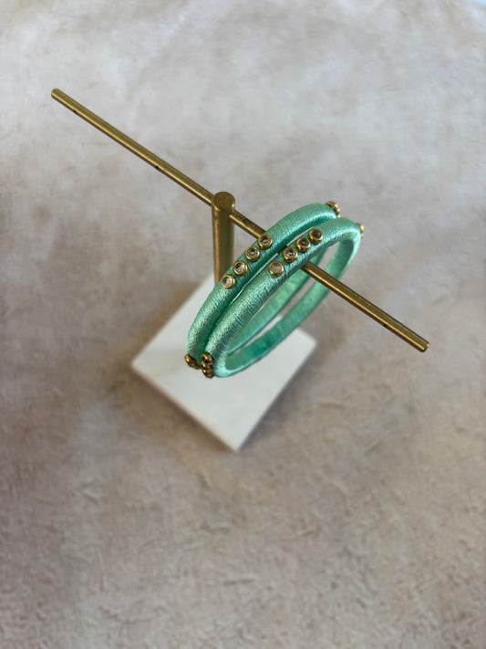 Slim Embellished Bangle (Mint)