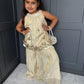 Cream & Gold Palazzo Suit