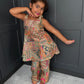 Pink & Gold Partywear Trouser Suit