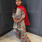 Mint & Red Paisley Print Sharara Suit