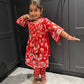 Red Floral Trouser Suit Set