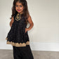 Black & Gold Frock Palazzo Suit