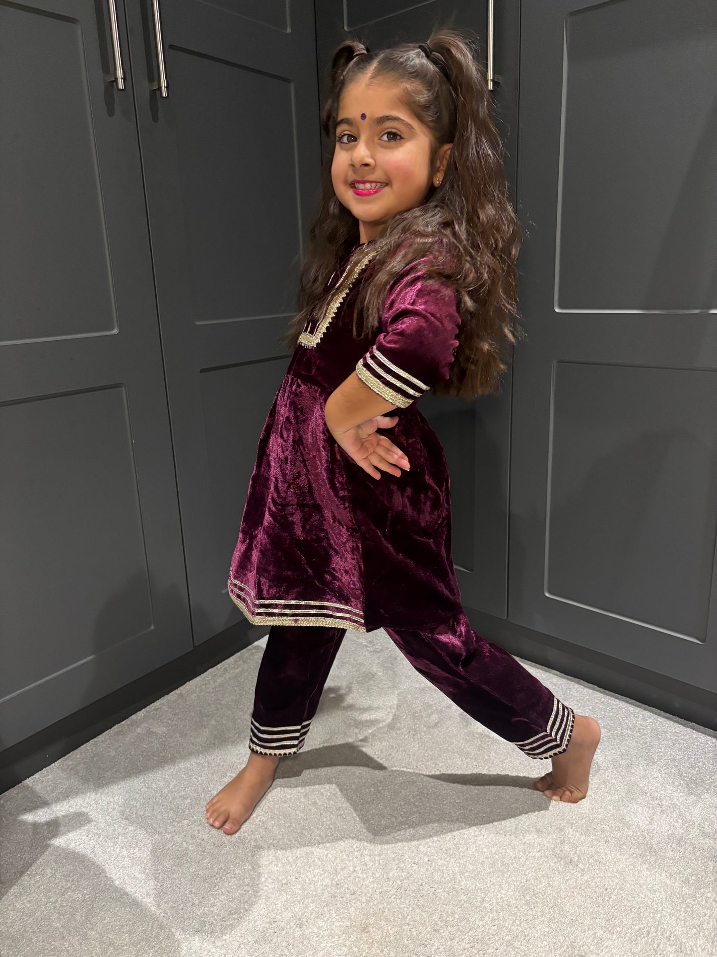 Wine Velvet Trouser Suit