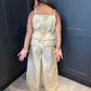 Blush & Gold Sequin Palazzo Set