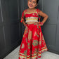Red Lengha | Girls Navratri Garba Outfit | Indian Kidswear