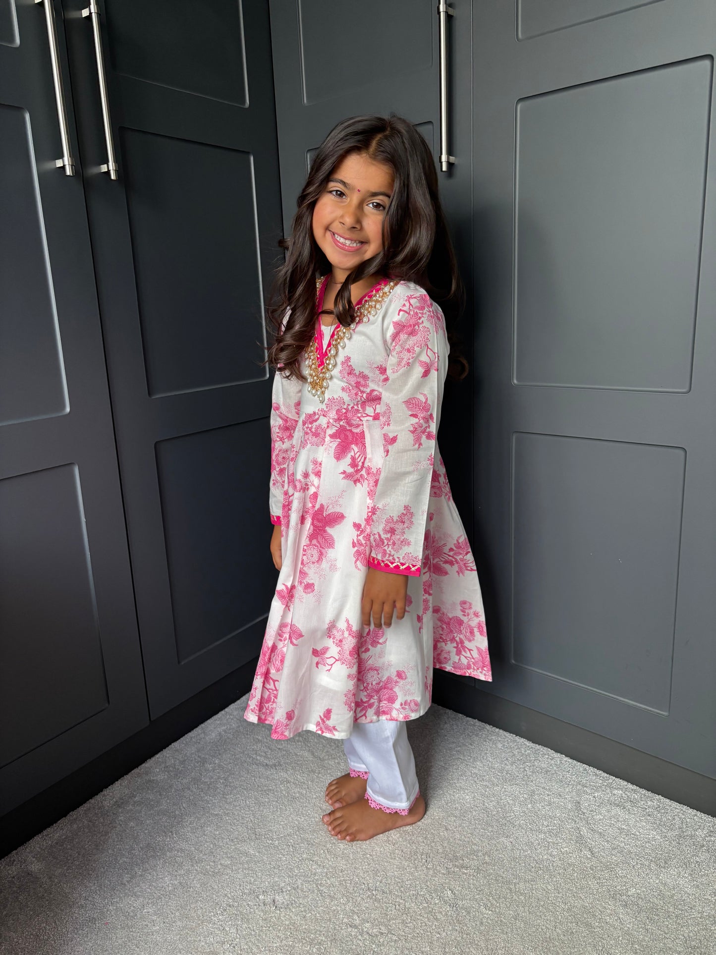 Mini Mama Enchanted Bloom Anarkali Set