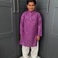 Boys Festive Purple Bandhani Print Salwar Kameez | Sibling Collection