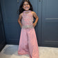 Blush Pink Embroidered Palazzo Suit