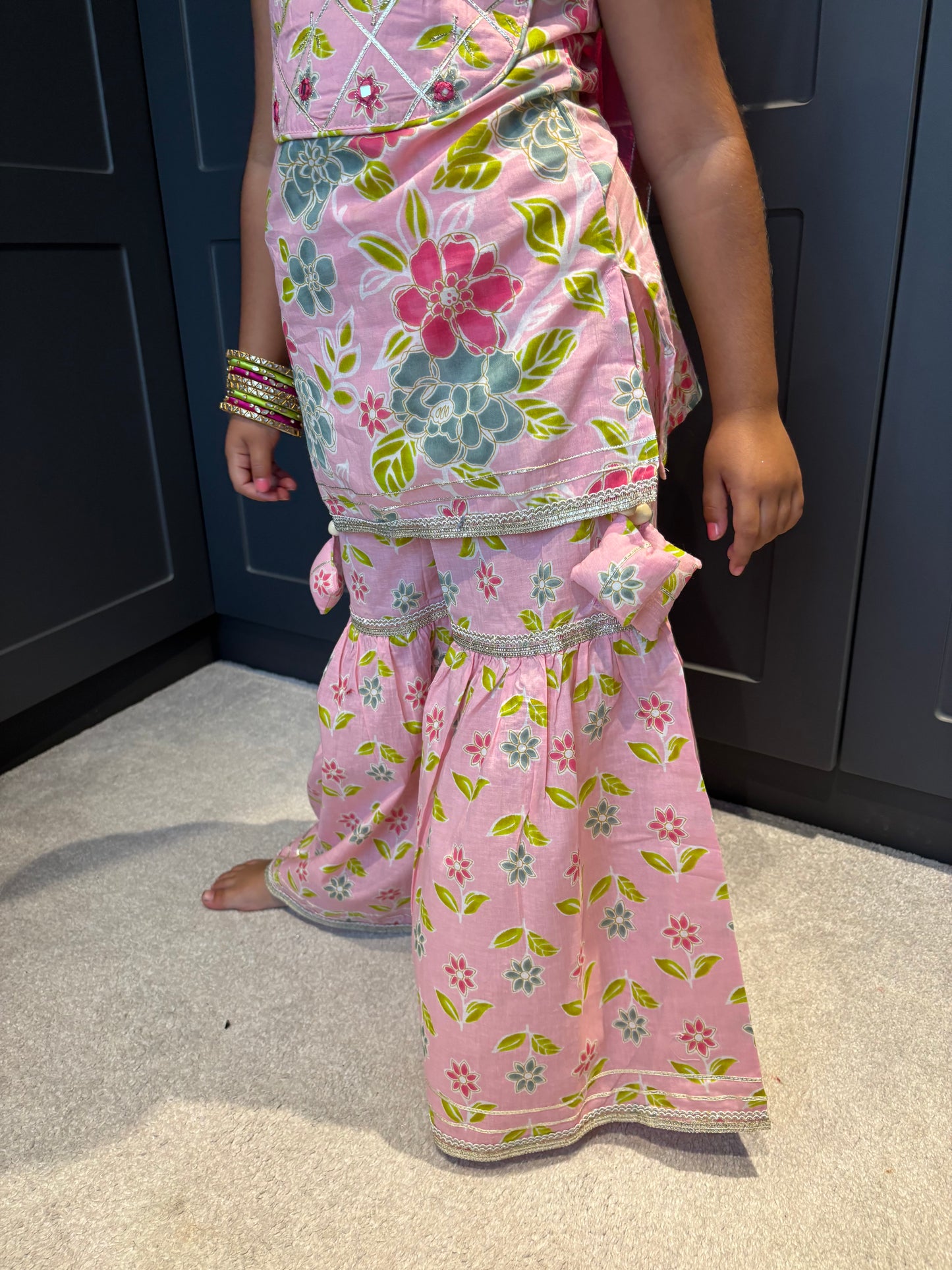 Pink Garden Party Sharara Suit