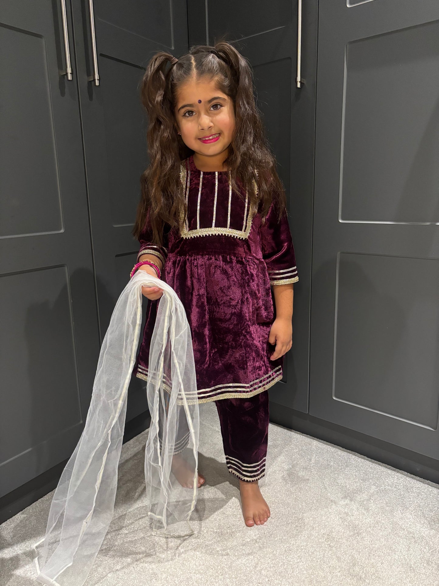 Wine Velvet Trouser Suit