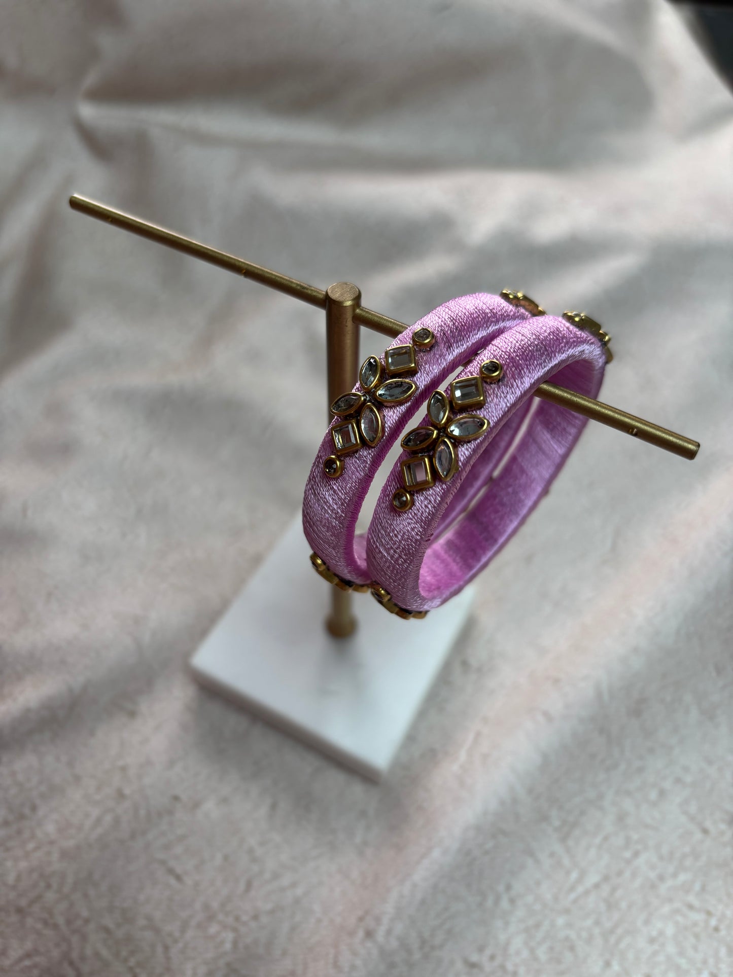 Light Pink Embellished Bangle