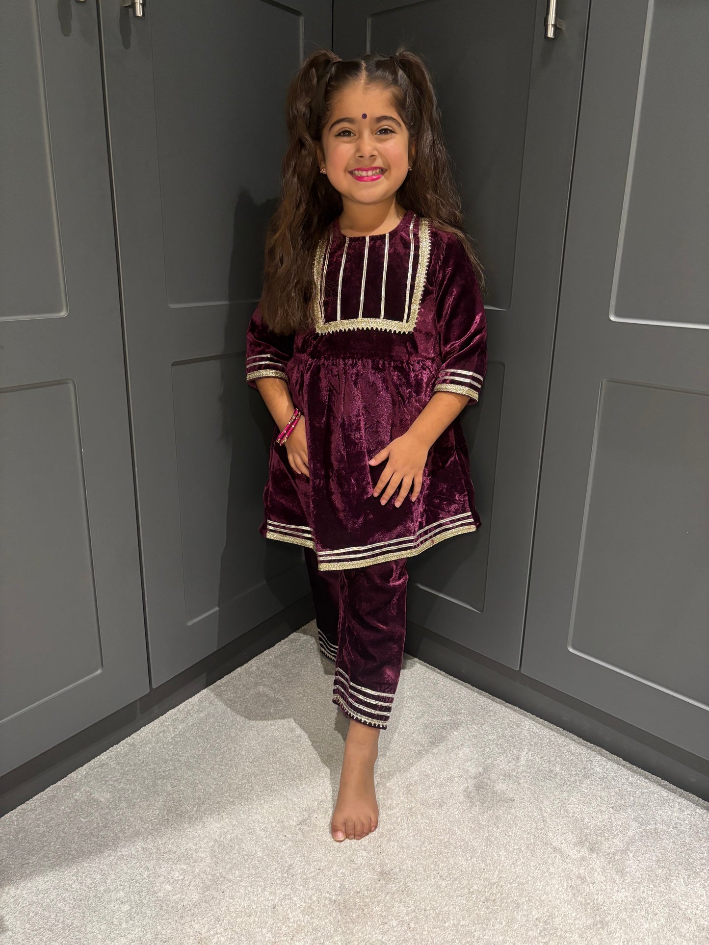 Wine Velvet Trouser Suit