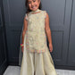 The Golden Muse | Girls Gold Floral Embroidered Palazzo Suit