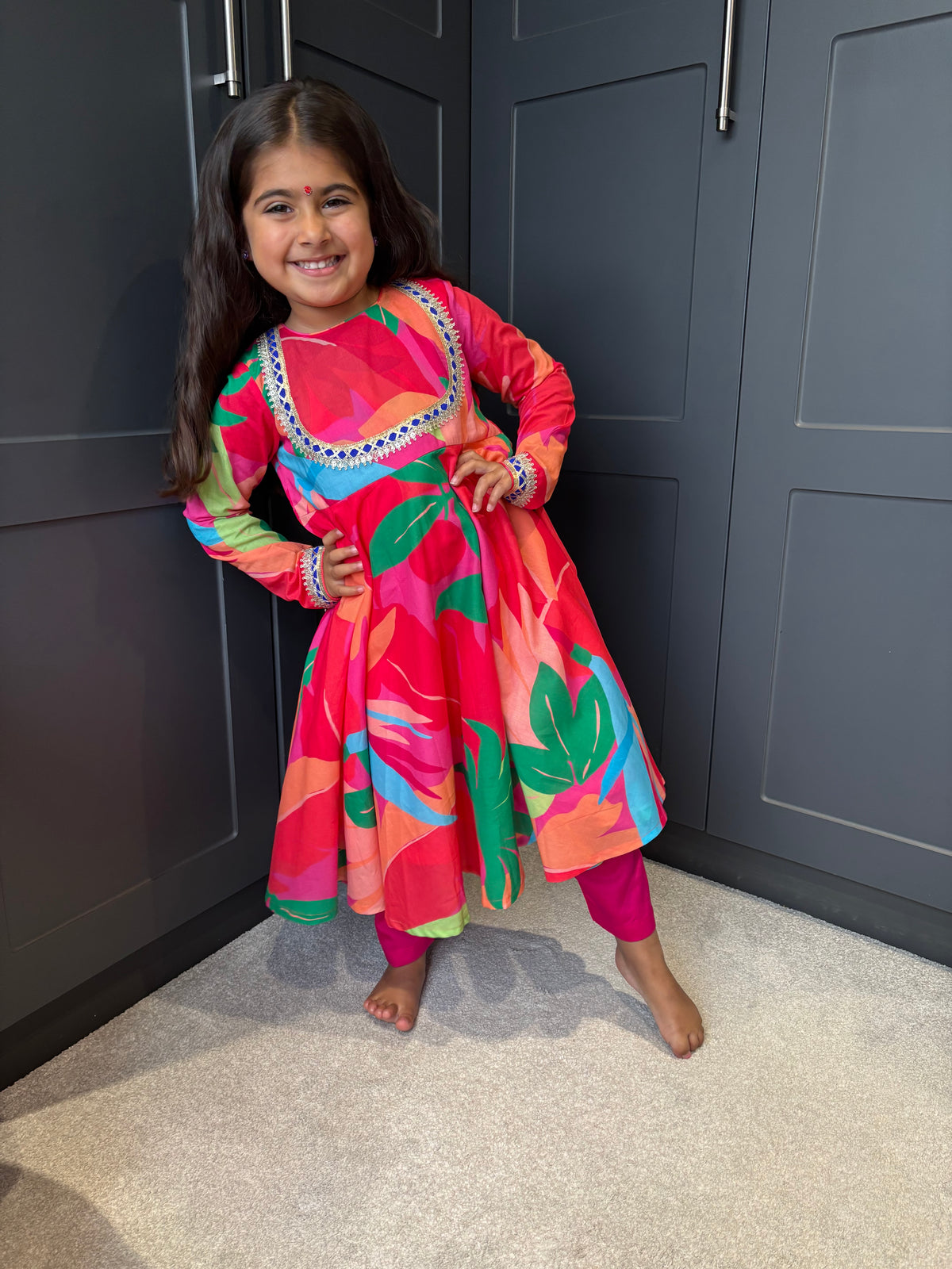 SAMPLE GIRLS RED ANARKALI AGE 5