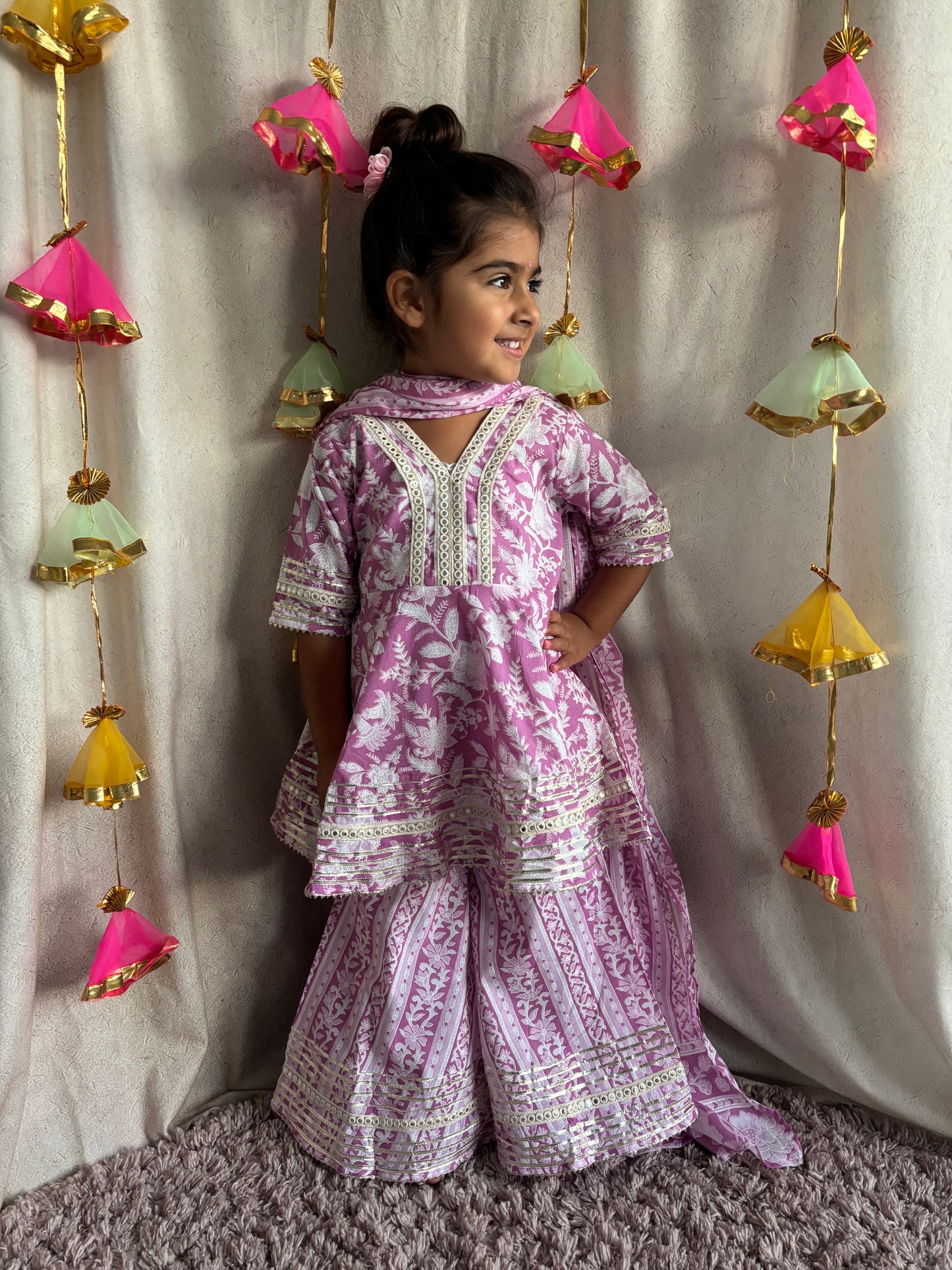 Pink Mirror Gharara Suit