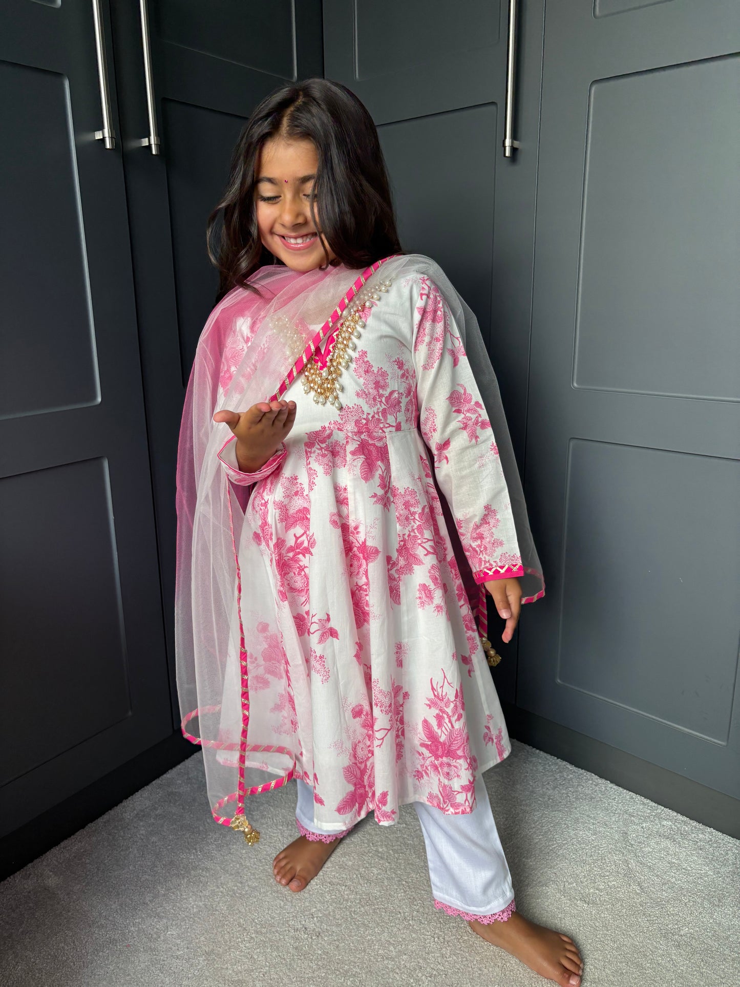 Mini Mama Enchanted Bloom Anarkali Set