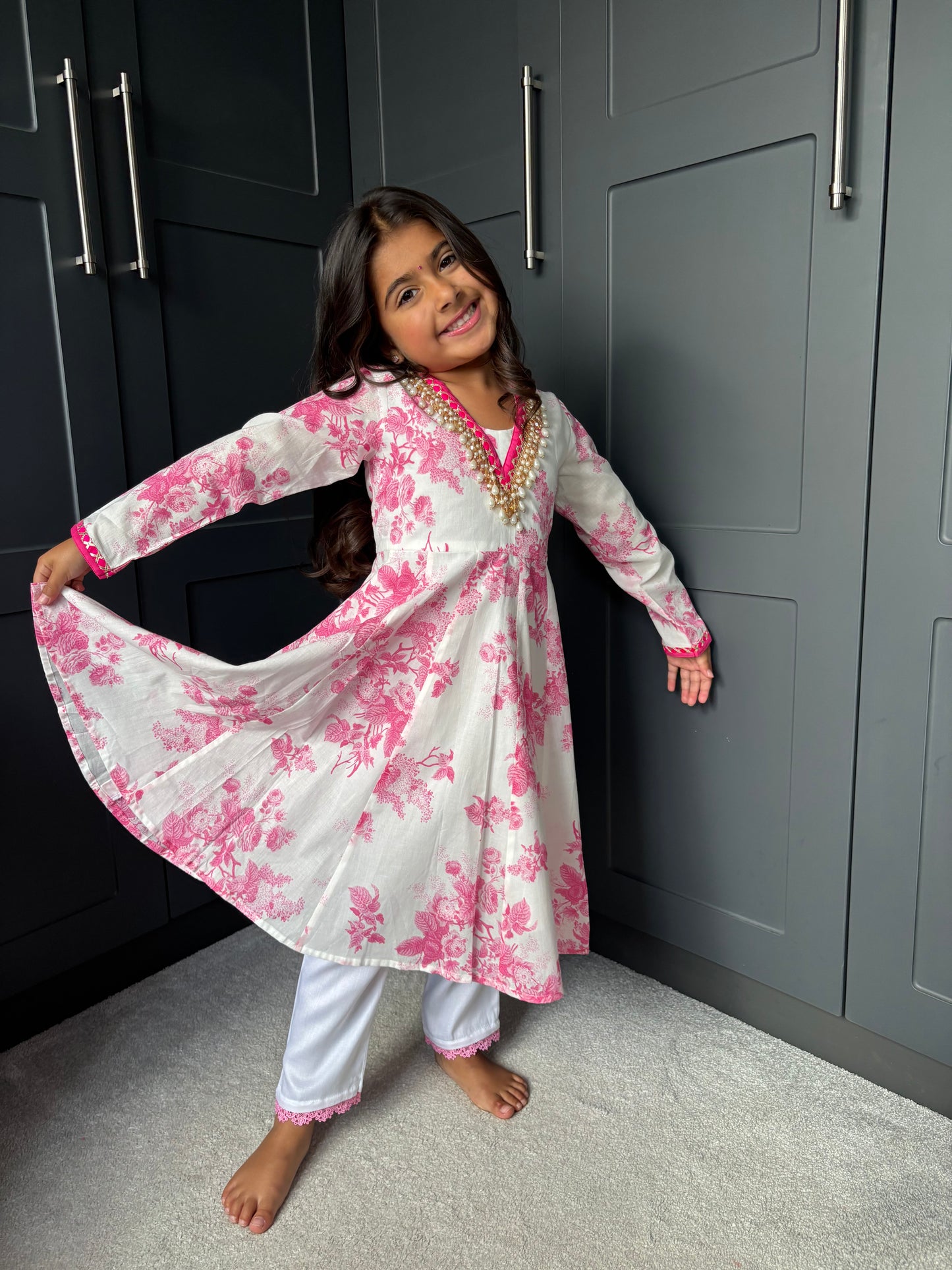 Mini Mama Enchanted Bloom Anarkali Set