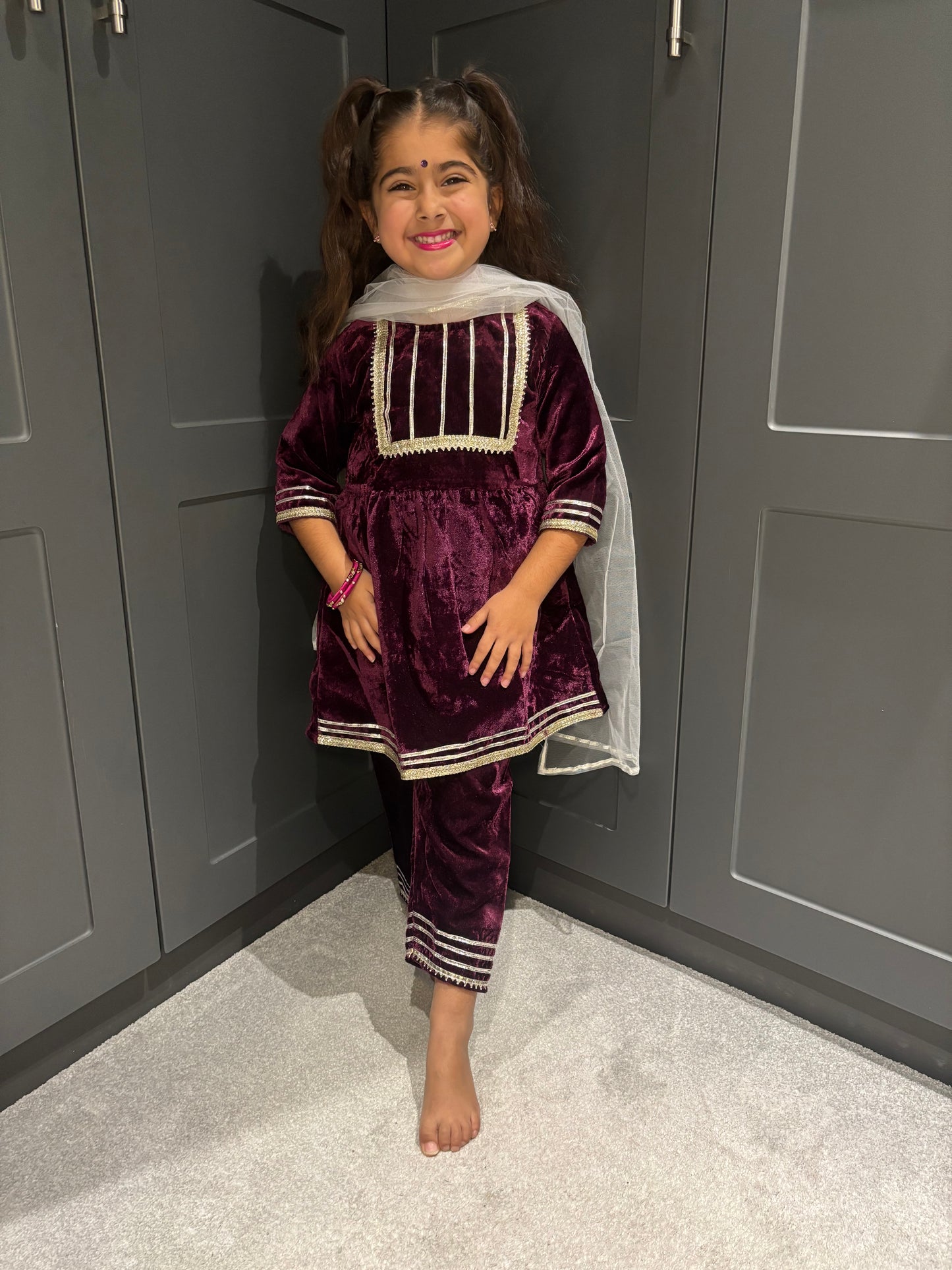 Wine Velvet Trouser Suit