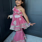 Pink One-Shoulder Sharara Suit