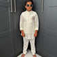 Boys Ivory Embroidered Nehru Jacket