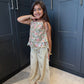 Blush & Gold Sequin Palazzo Set