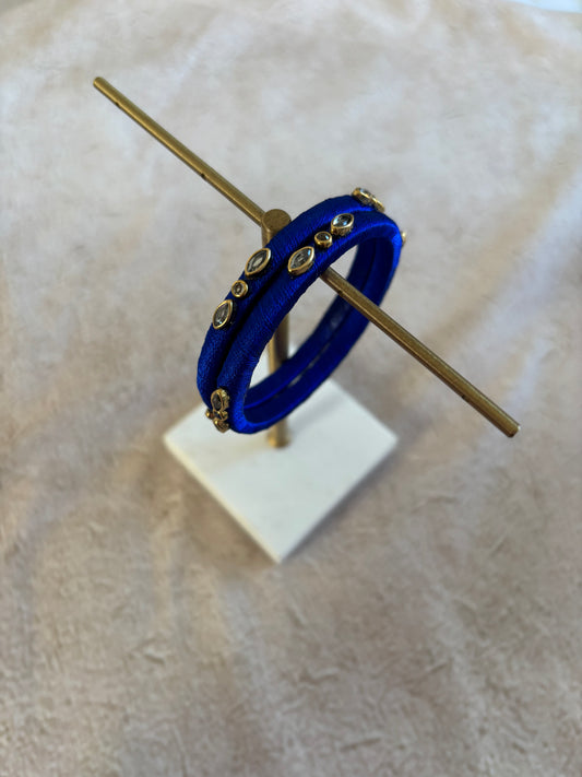 Slim Embellished Bangle (Royal Blue)