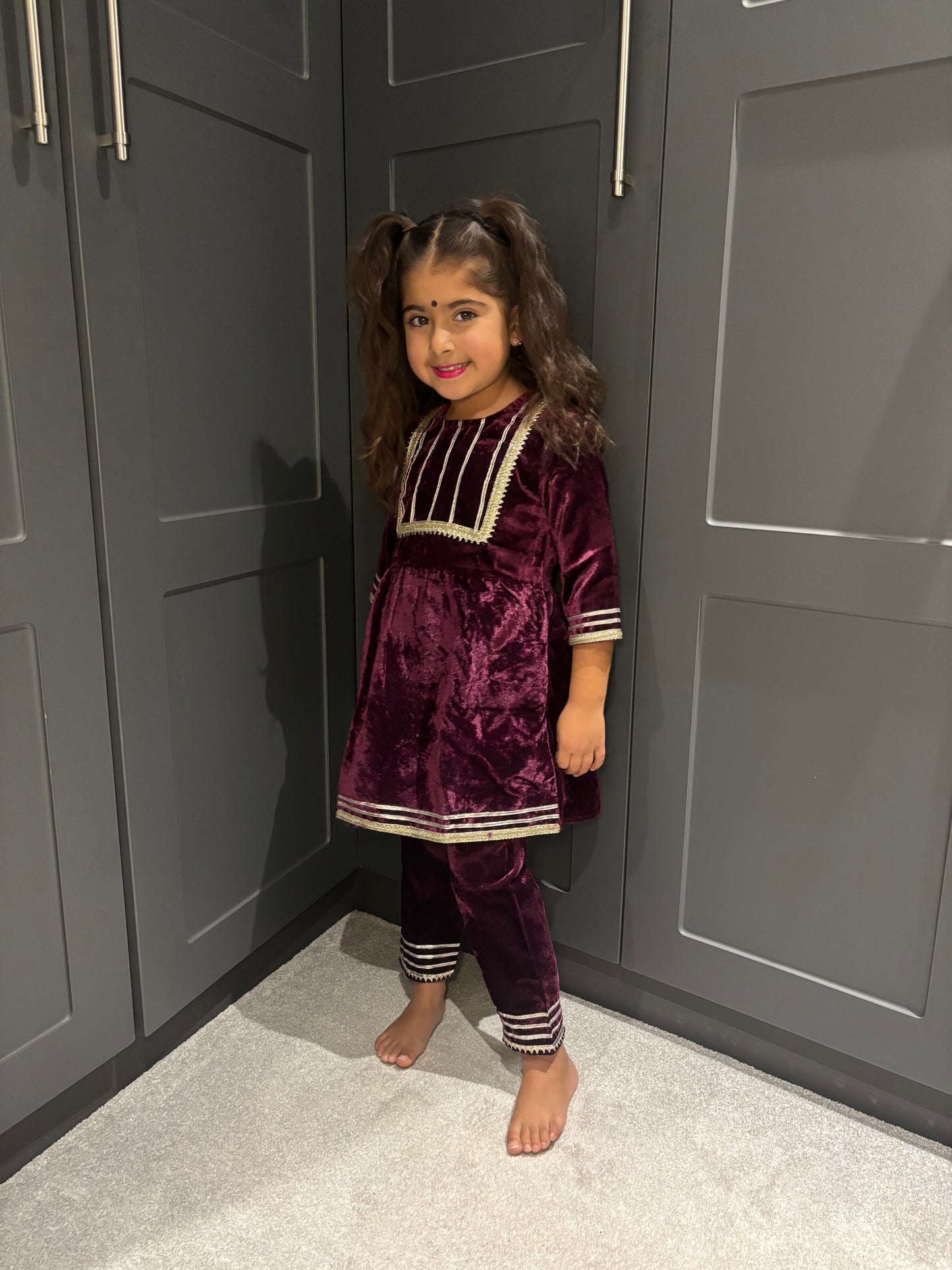 Wine Velvet Trouser Suit