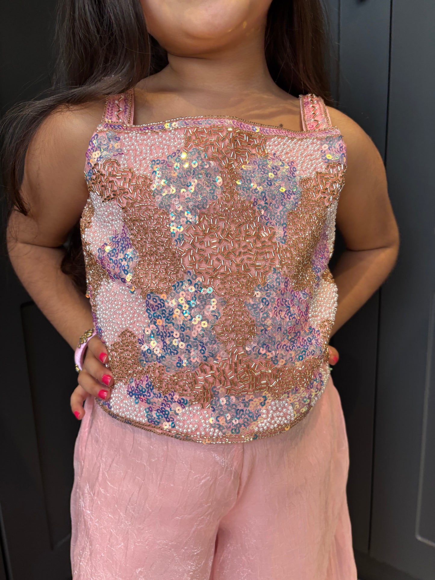 Baby Pink Palazzo Suit
