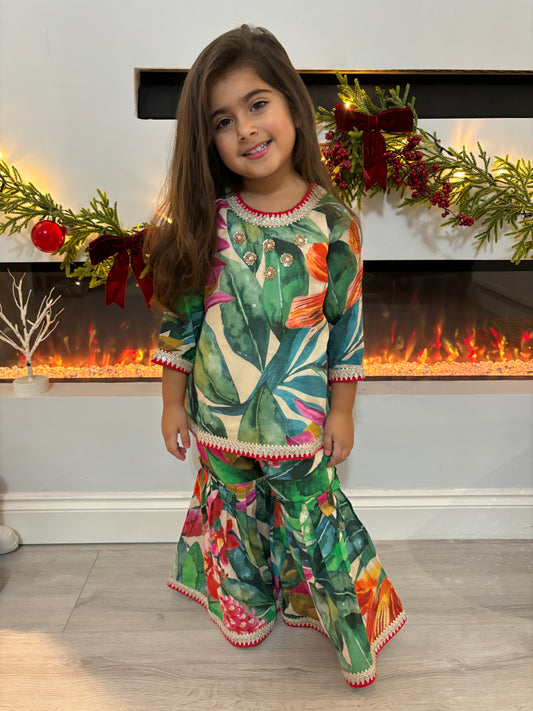 Girls Tropical Print Co-ord Age 4/5